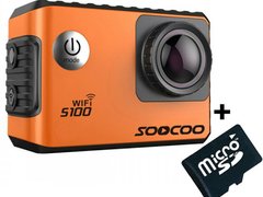 Camera Video Sport 4K iUni Dare S100 Orange, WiFi, GPS, mini HDMI, 2 inch LCD + Card MicroSD 16GB Ca